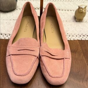 Talbots Dusty Pink Suede Penny Loafers - Women's size 8 m